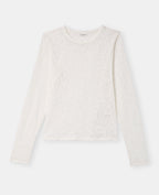 T-shirt manches longues en jacquard effet dentelle