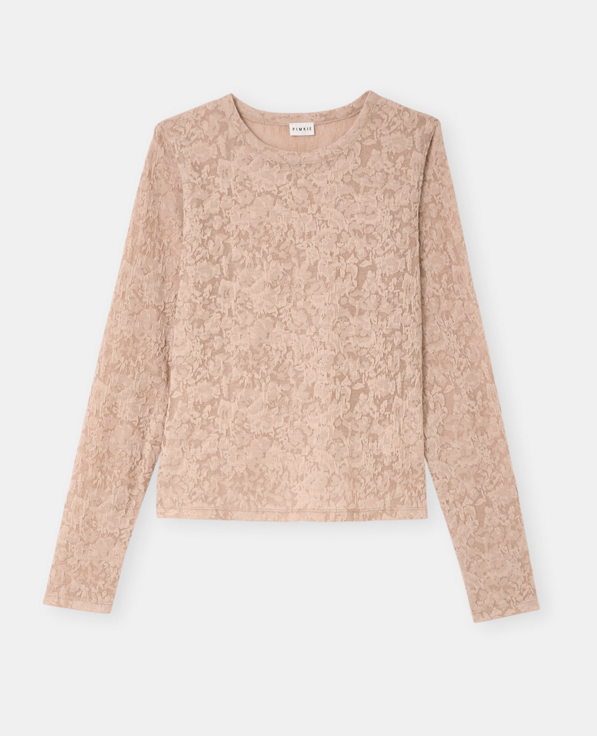 T-shirt manches longues en jacquard effet dentelle