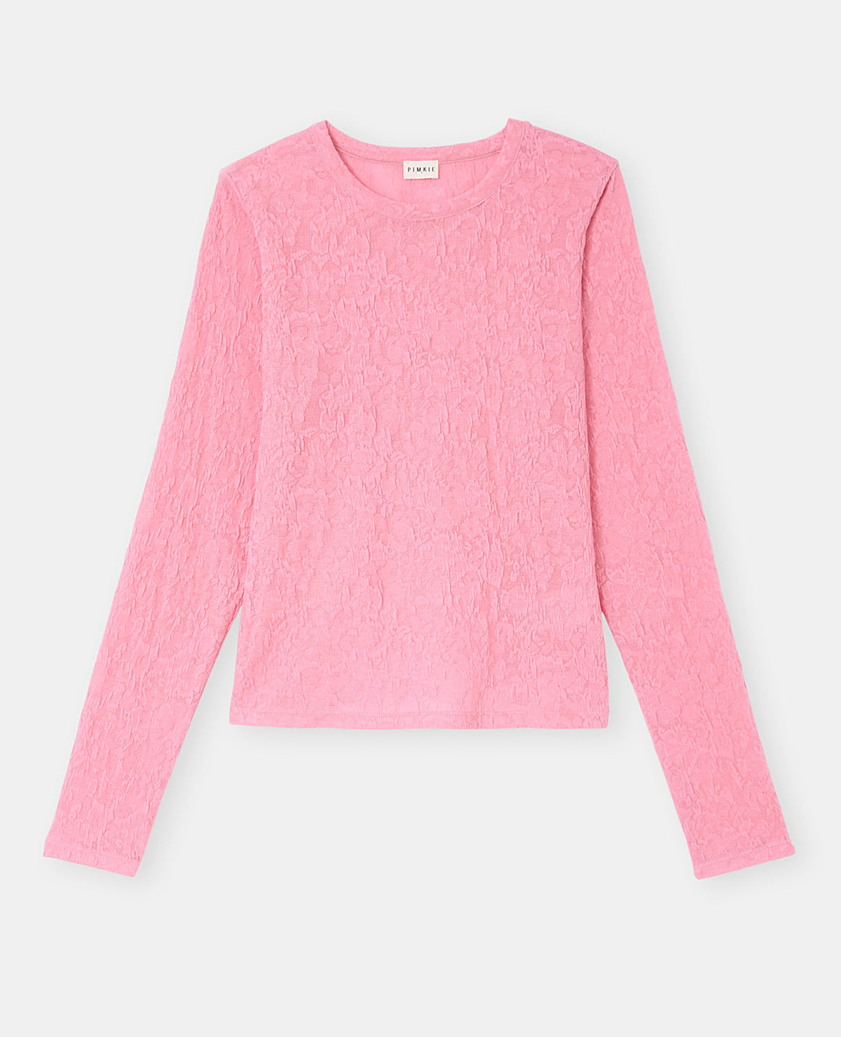T-shirt manches longues en jacquard effet dentelle