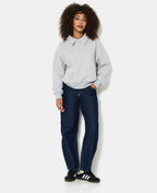 Sweat col polo avec poches et détails coupés