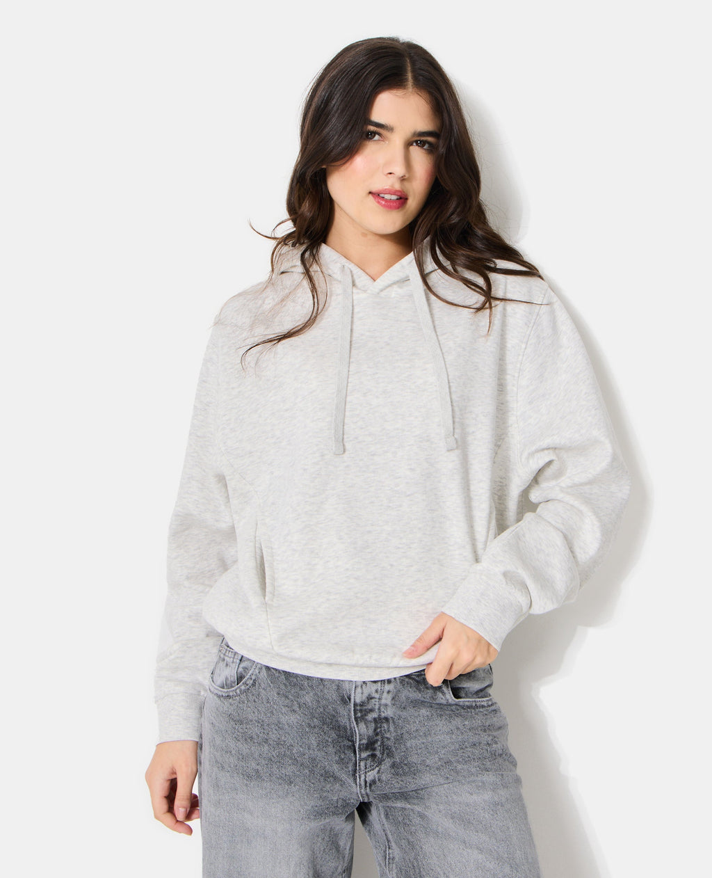 Sweat capuche avec jeux de couture