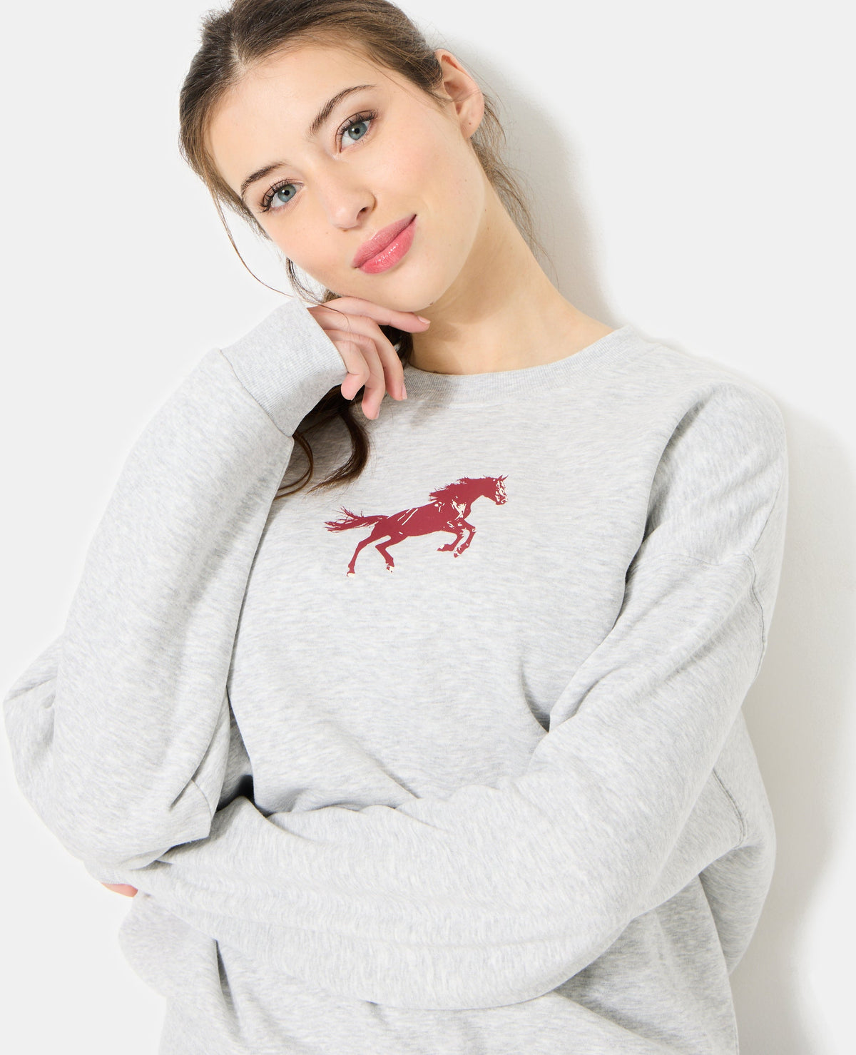 Sweat oversize avec print poitrine et dos