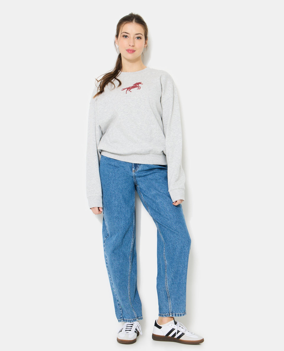 Sweat oversize avec print poitrine et dos