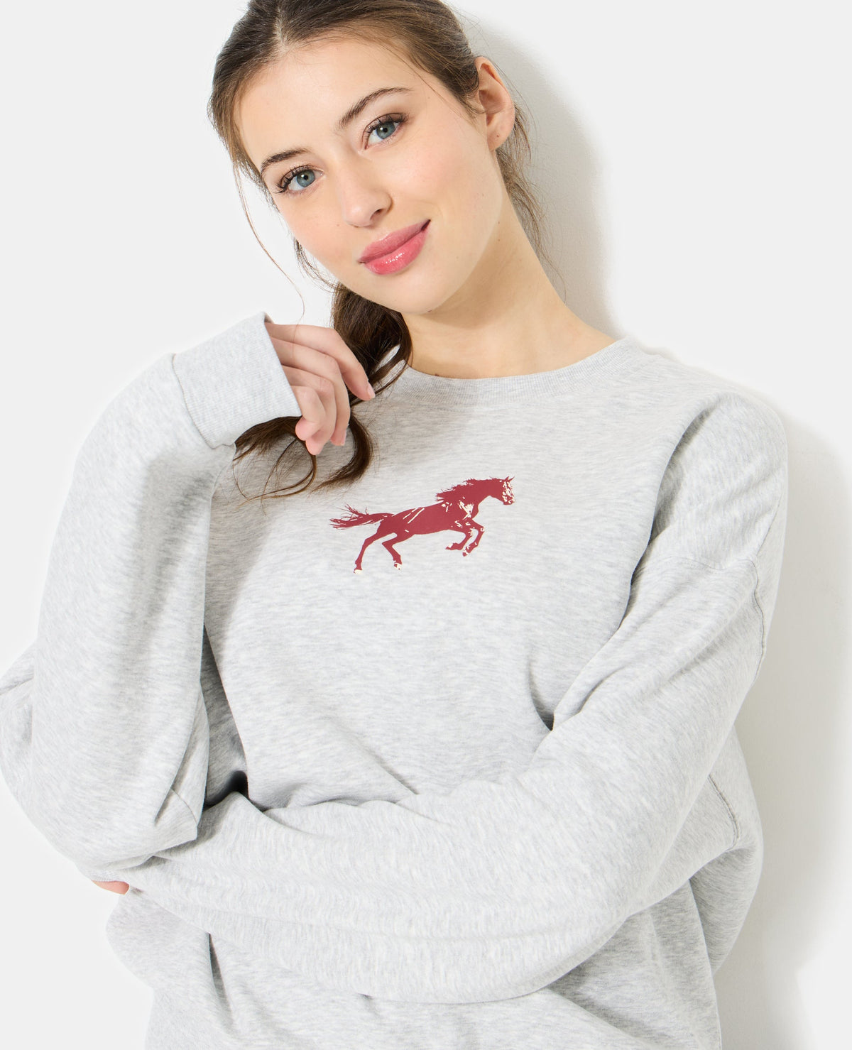 Sweat oversize avec print poitrine et dos