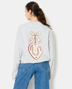 Sweat oversize avec print poitrine et dos