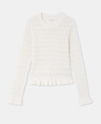 Pull en maille ajourée avec petits volants