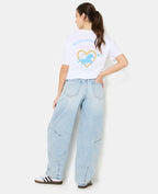 T-shirt oversize avec print poitrine et dos