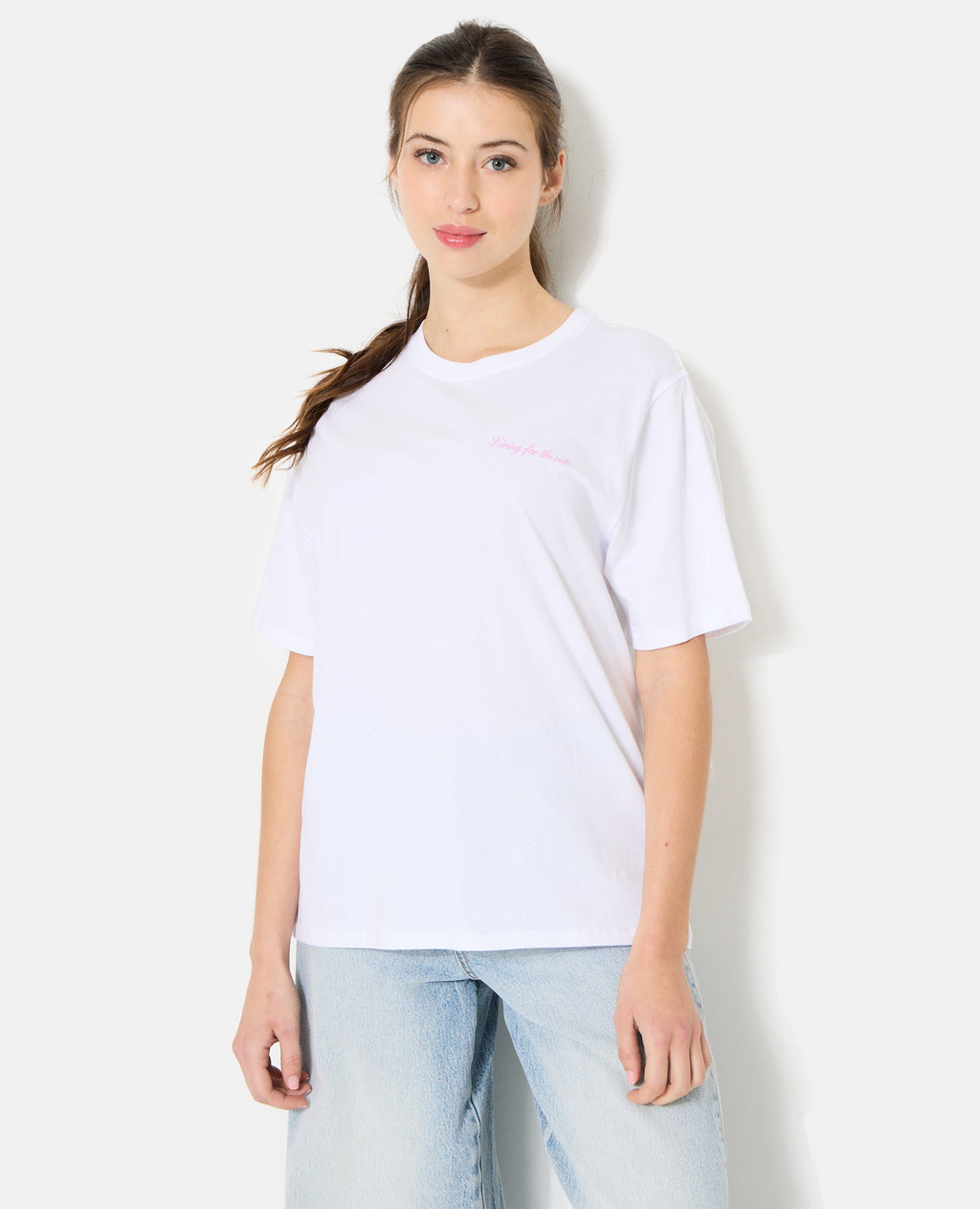 T-shirt oversize avec print poitrine et dos