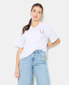 T-shirt oversize avec print poitrine et dos