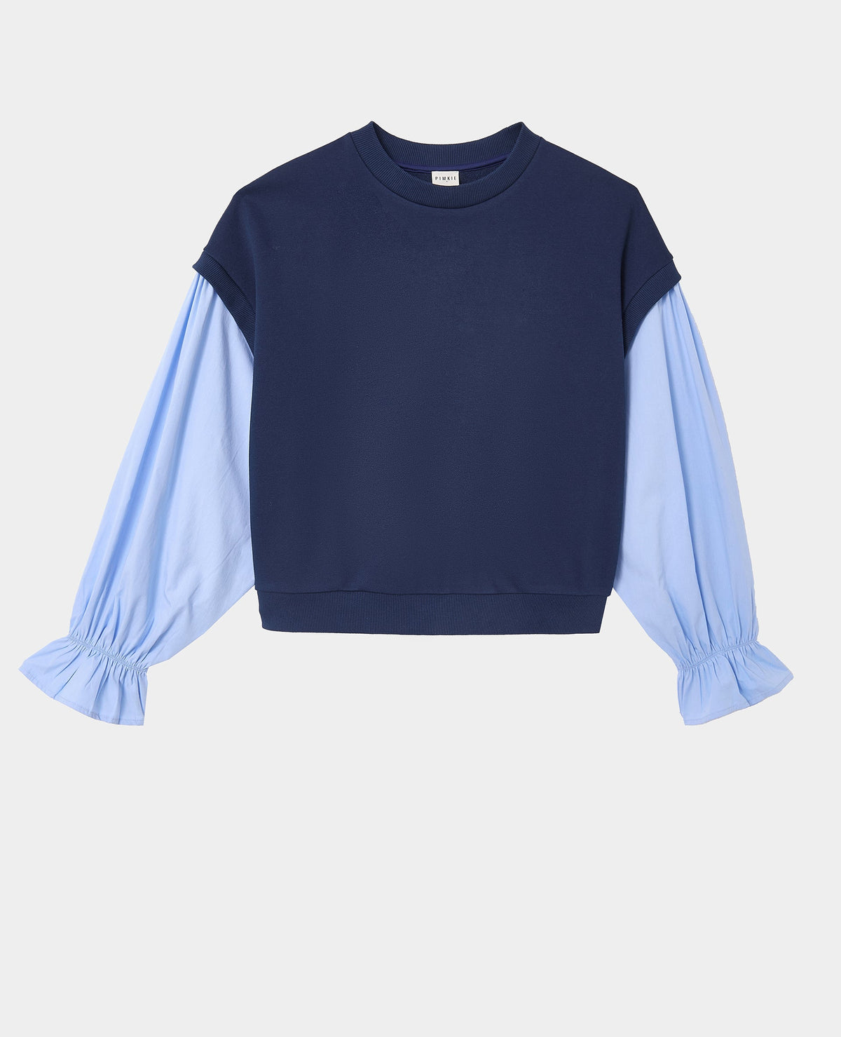 Sweat avec manches chemise effet 2 en 1