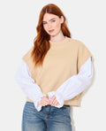 Sweat avec manches chemise effet 2 en 1