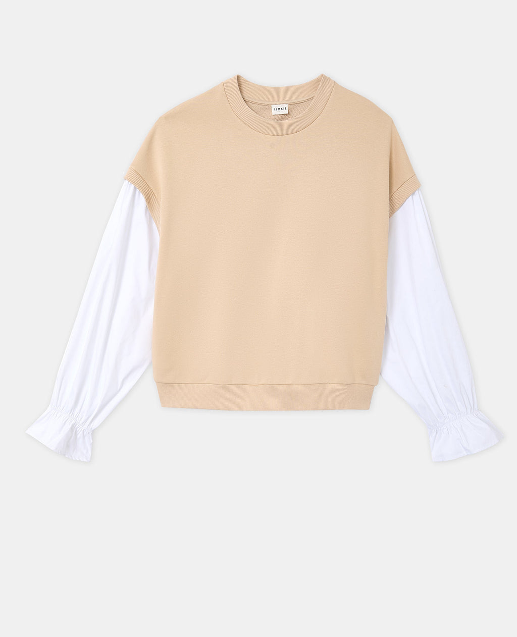 Sweat avec manches chemise effet 2 en 1