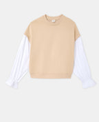Sweat avec manches chemise effet 2 en 1