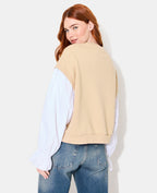 Sweat avec manches chemise effet 2 en 1