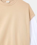 Sweat avec manches chemise effet 2 en 1