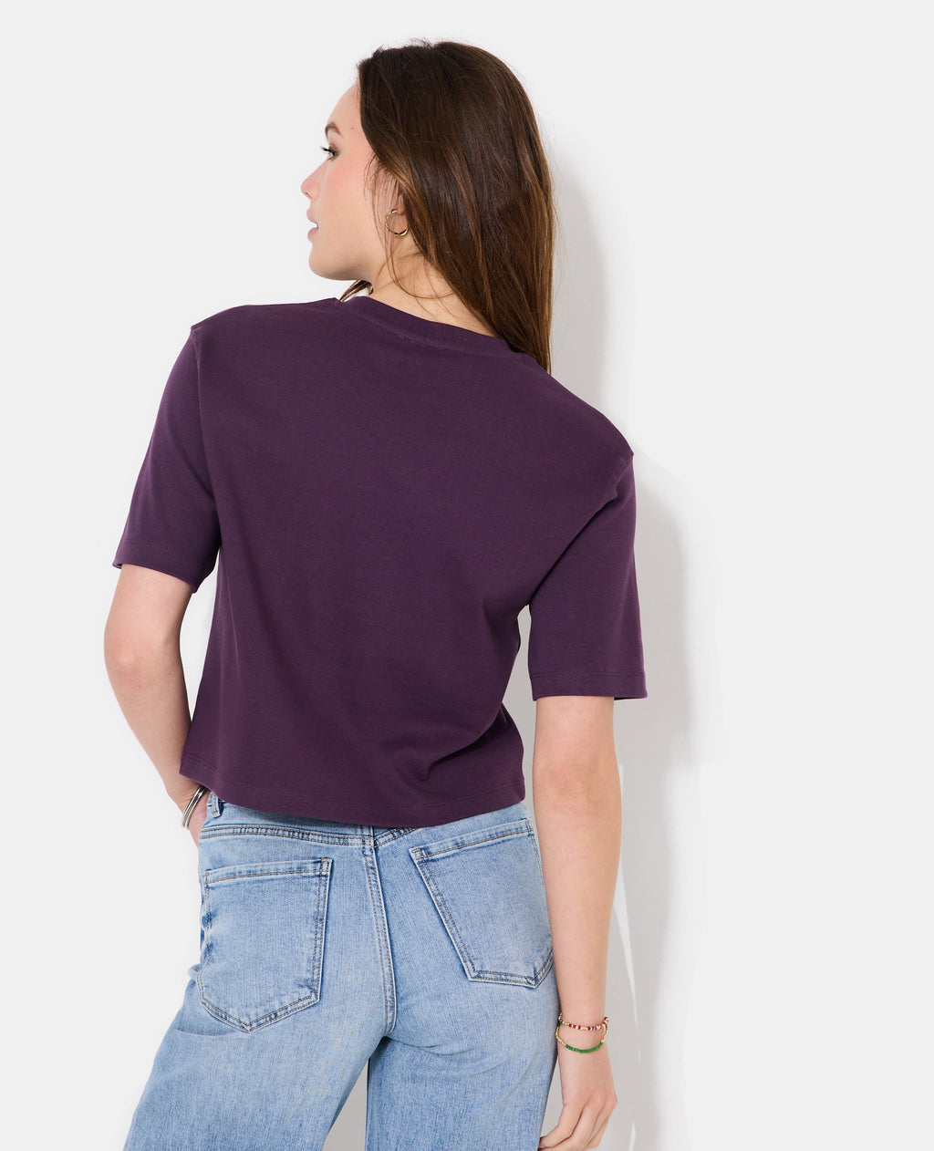 T-shirt ample et court col rond
