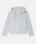 T-shirt manches longues en tissu doux avec capuche