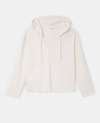 T-shirt manches longues en tissu doux avec capuche
