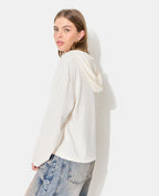 T-shirt manches longues en tissu doux avec capuche