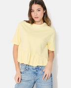 T-shirt avec volant asymétrique