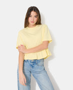 T-shirt avec volant asymétrique