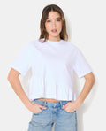 T-shirt avec volant asymétrique
