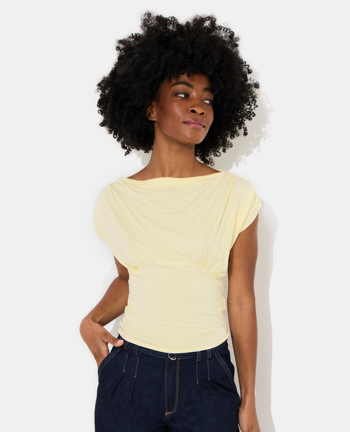 Top fluide avec drapé