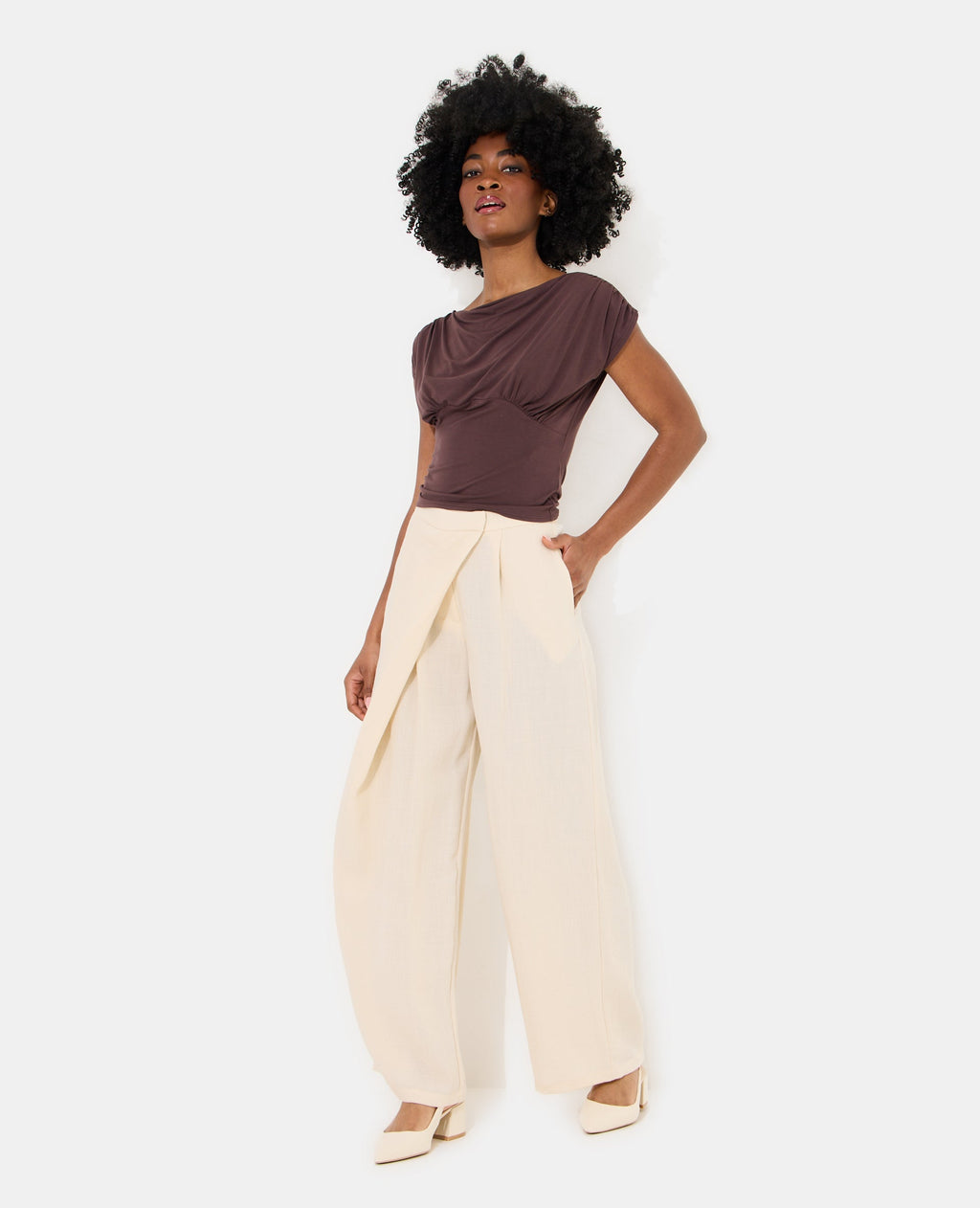 Top fluide avec drapé