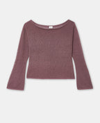 Pull en maille légère et transparente manches flare