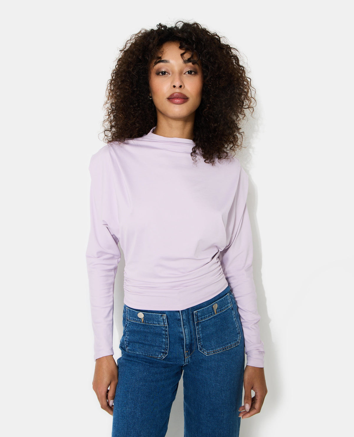 Top manches chauve-souris avec pinces et fronces