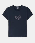 T-shirt ajusté avec étoiles brodées