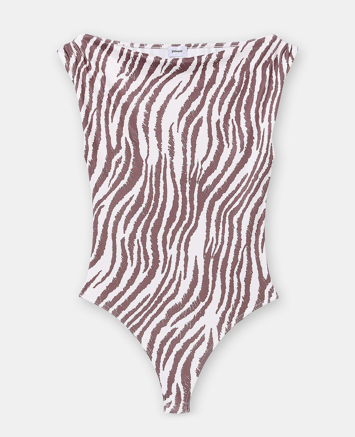 Body sans manches encolure drapée motif zèbre