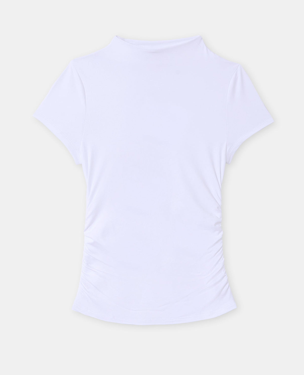 T-shirt avec col montant et fronces côtés