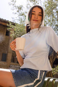 T-shirt avec taille resserrée et froncée