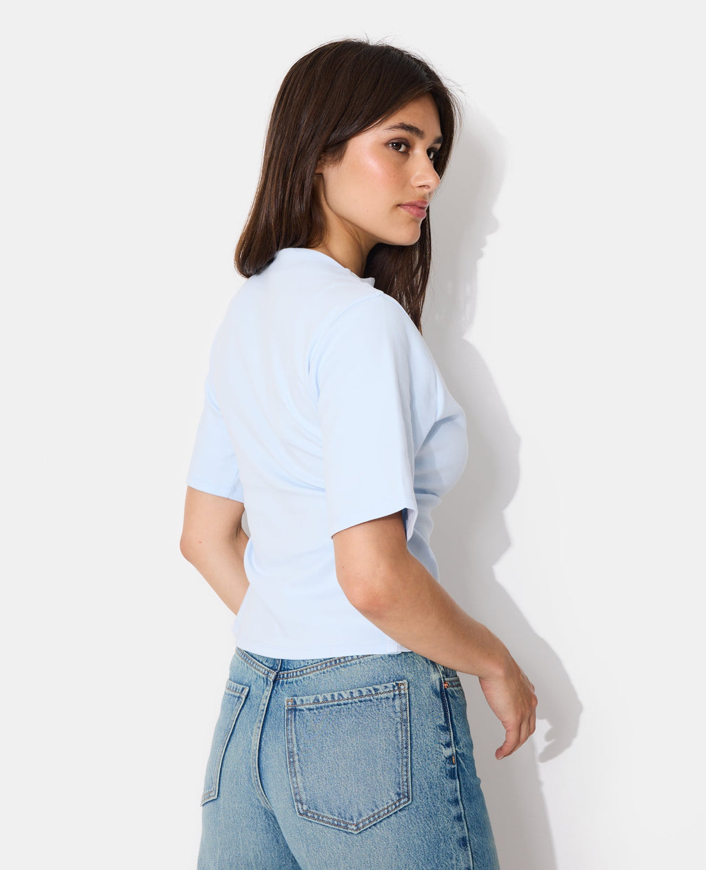 T-shirt avec taille resserrée et froncée