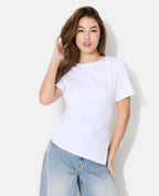 T-shirt asymétrique avec fronces