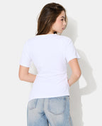 T-shirt asymétrique avec fronces