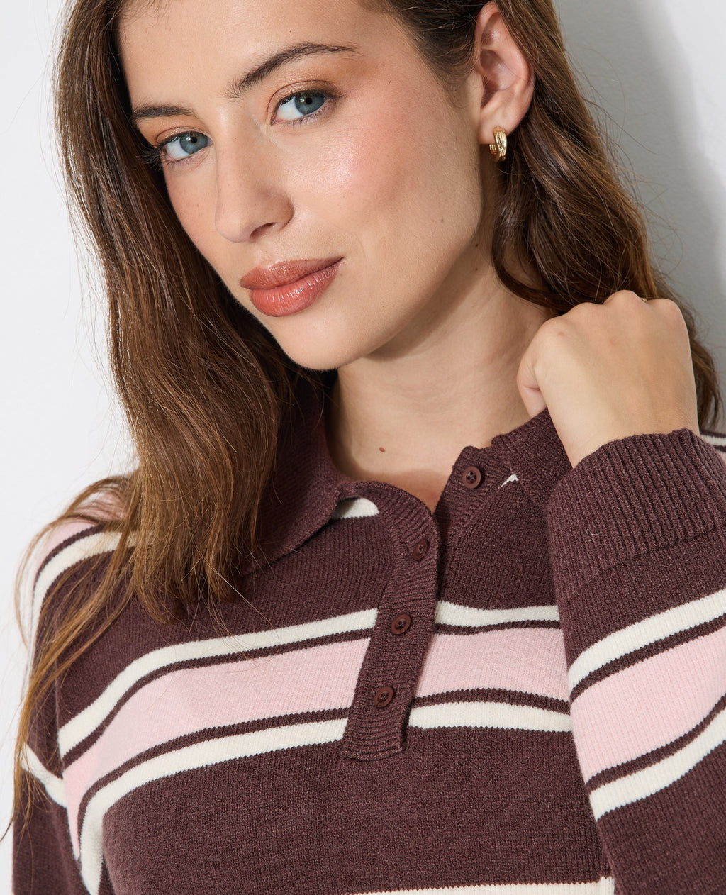 Pull rayé col polo