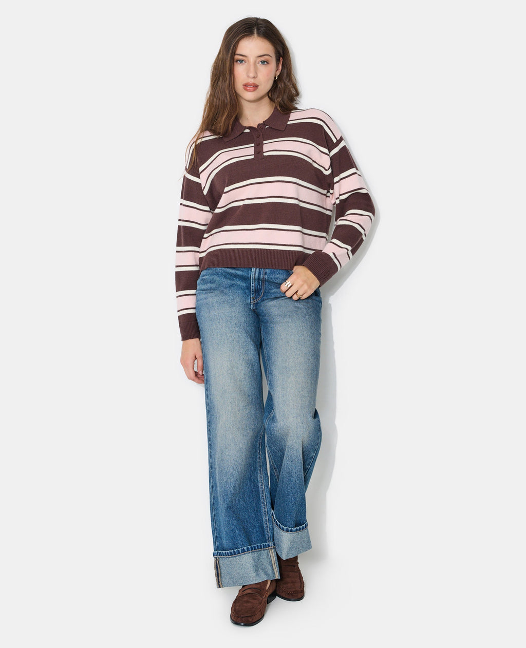 Pull rayé col polo