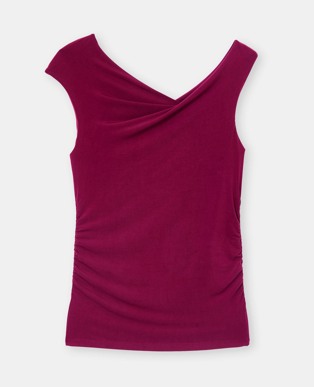 Top asymétrique avec fronces et drapés