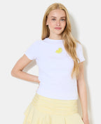 T-shirt ajusté avec patch citron