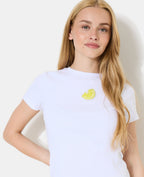 T-shirt ajusté avec patch citron