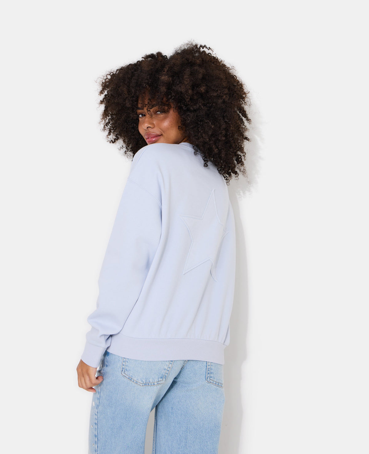 Sweat oversize avec étoile cousue