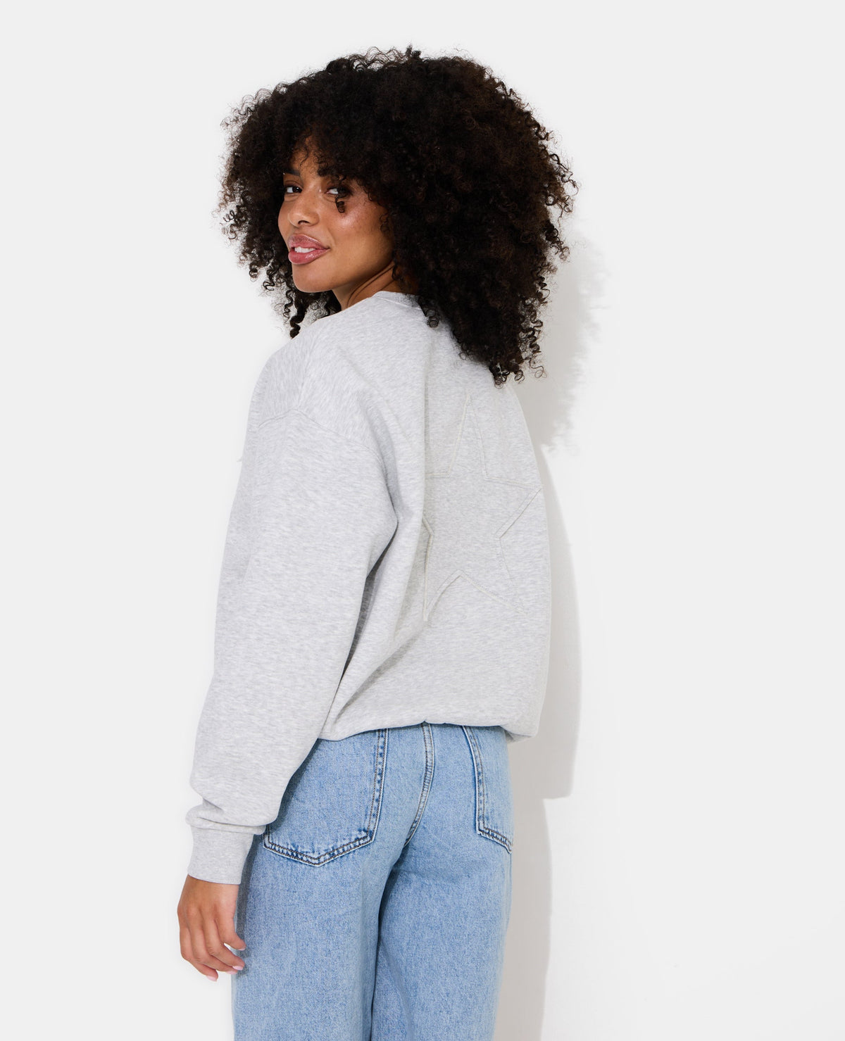 Sweat oversize avec étoile cousue