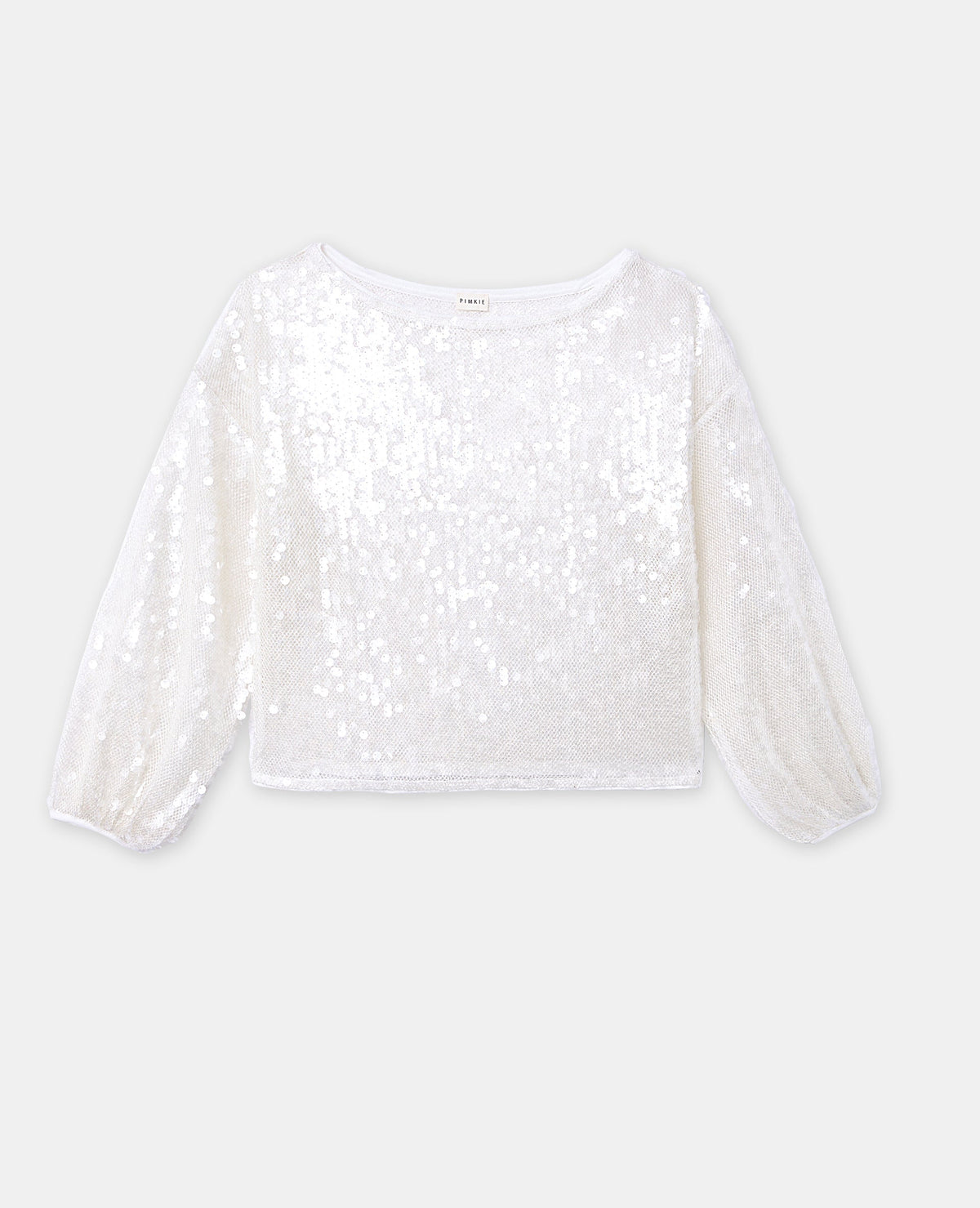 Top en maille ajourée avec sequins transparents
