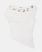 Top asymétrique avec œillets métalliques