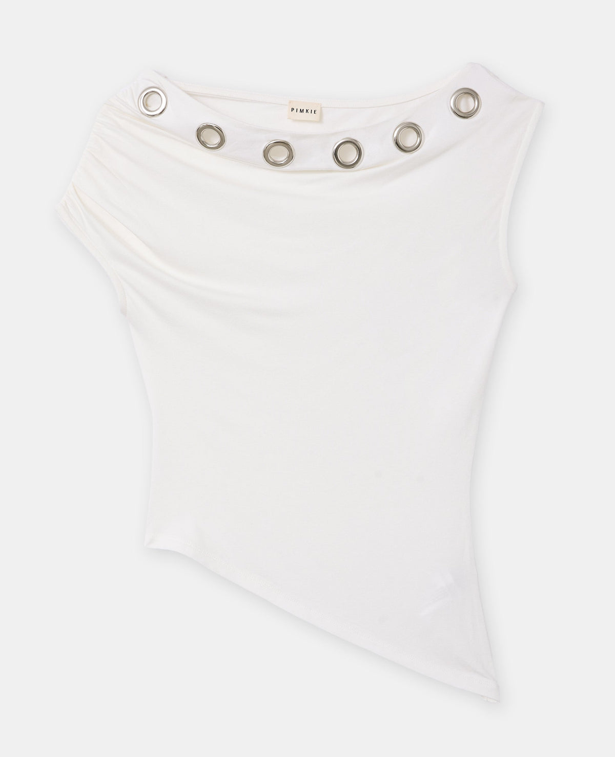 Top asymétrique avec œillets métalliques