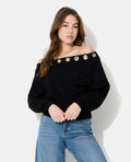 Sweat asymétrique avec œillets