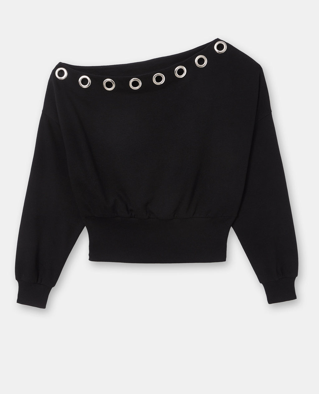 Sweat asymétrique avec œillets