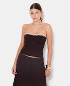 Top bustier façon corset avec dentelle